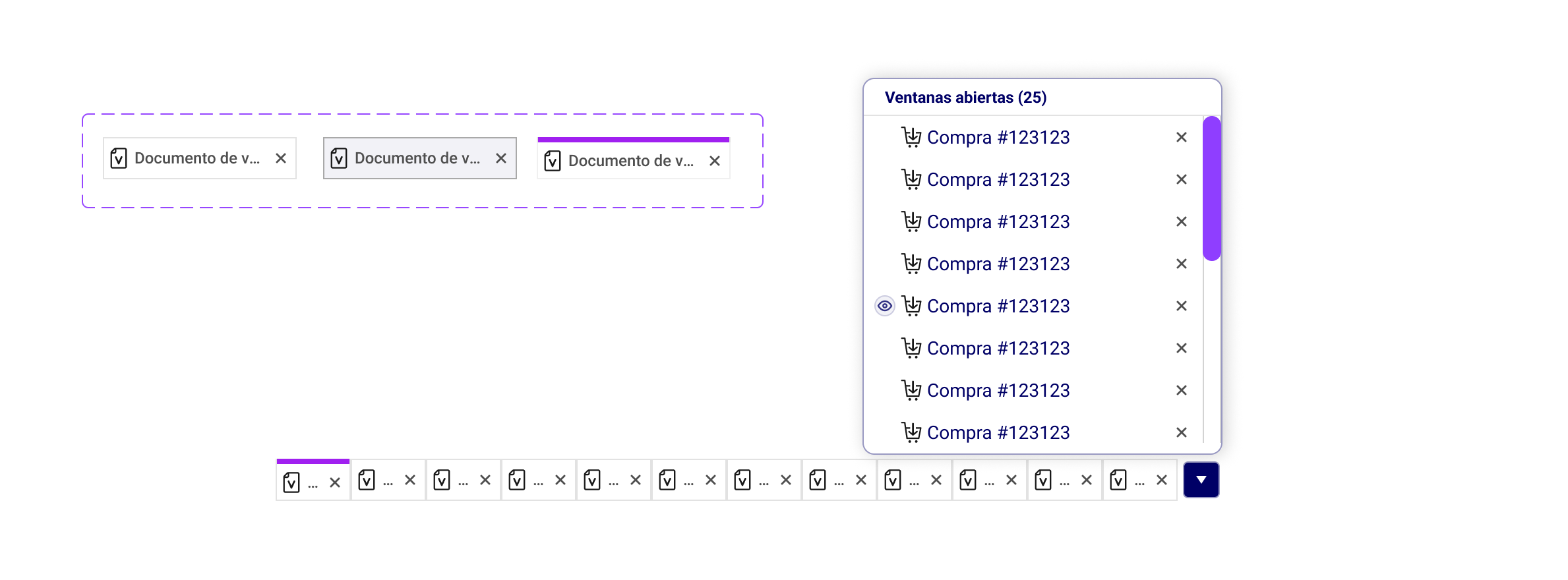Componente Drilldown del sistema de diseño ERP