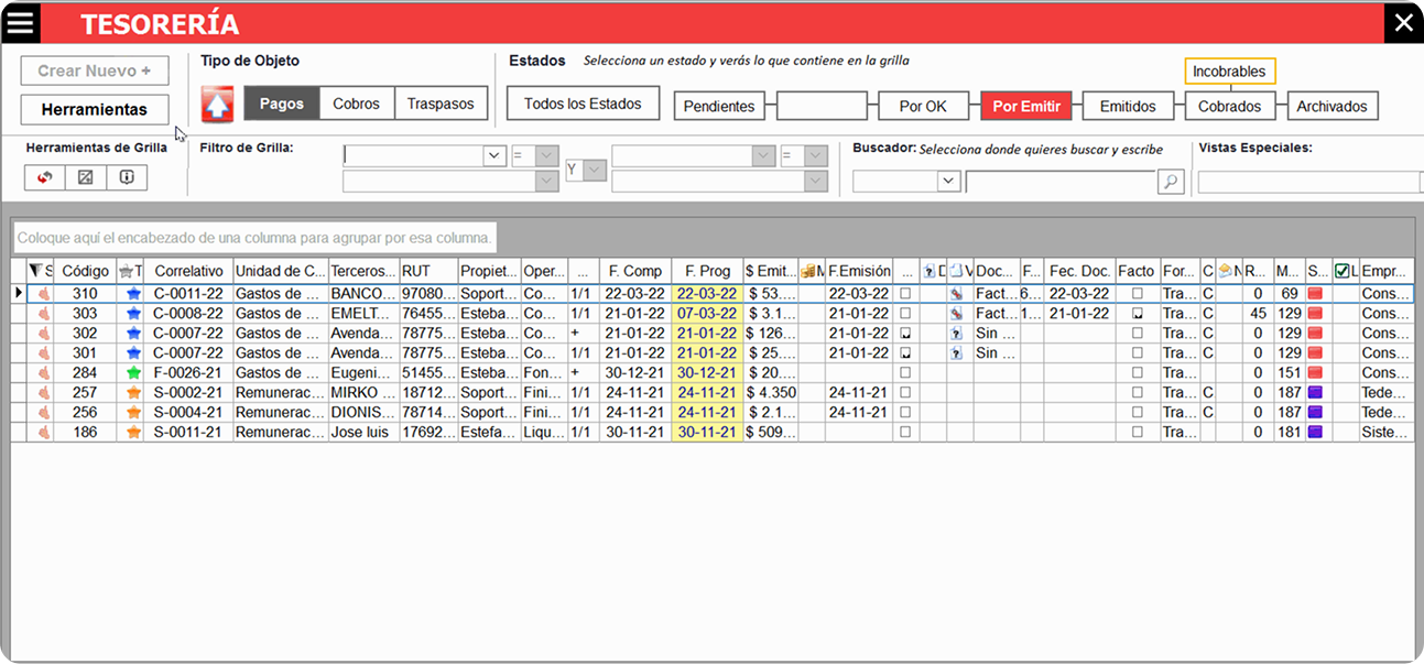 Sistema ERP legacy — detalle 2