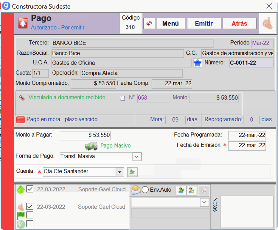 Sistema ERP legacy — detalle 3