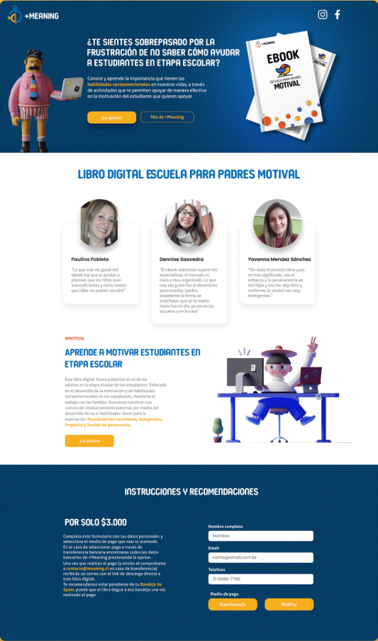 Landing page final desktop — Motival +Meaning