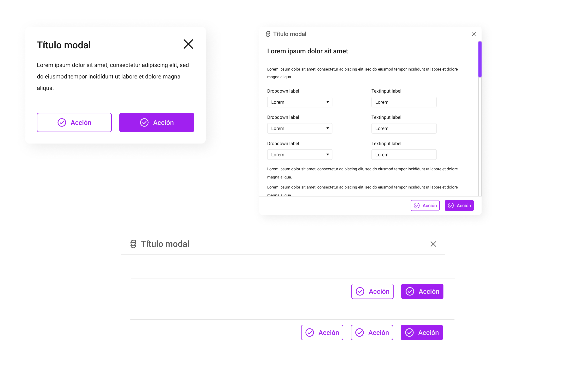Componente Modal del sistema de diseño ERP