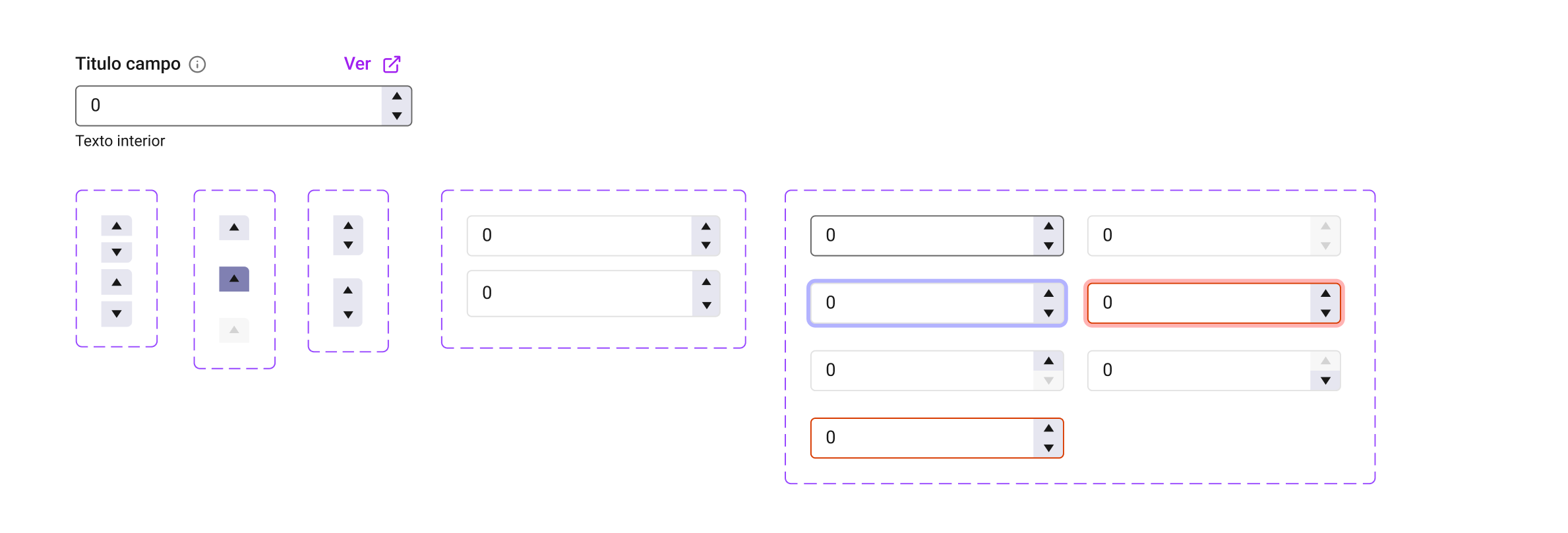 Componente Numeric Input del sistema de diseño ERP