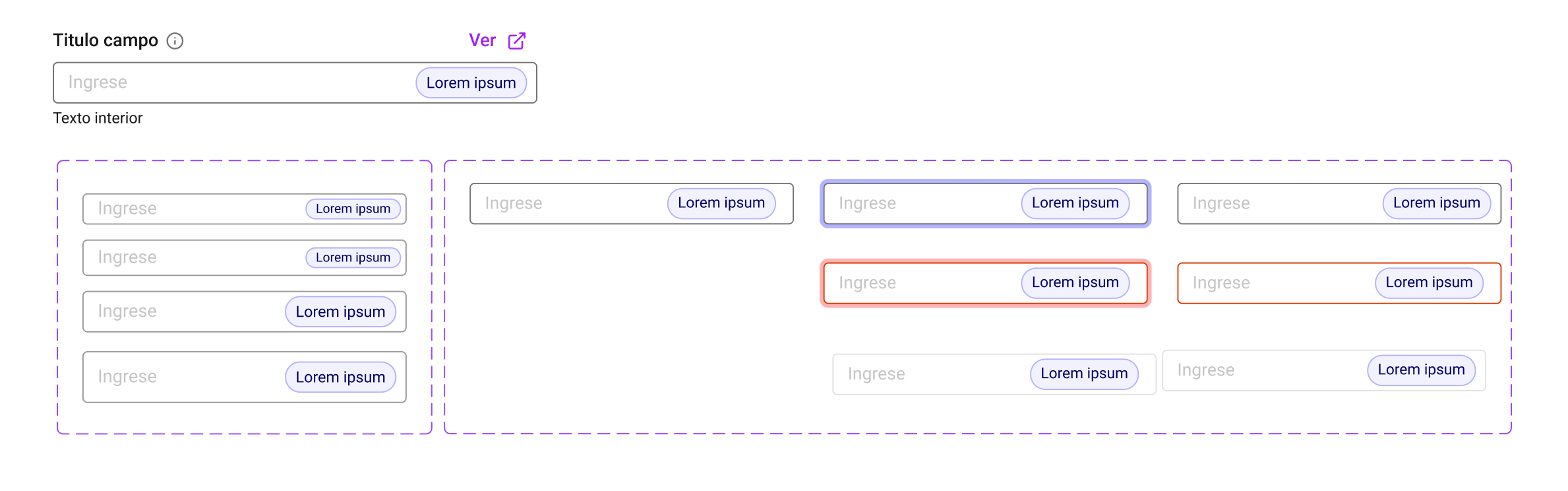 Componente Text Input del sistema de diseño ERP